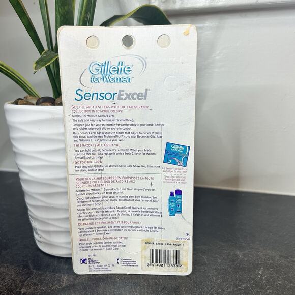 Gillette Sensor Excel Women Handle Shaver w 1 Blade USA Made Vintage 1999 Gray - Picture 4 of 5